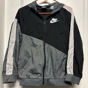 Nike Black and Gray Hooded Jacket